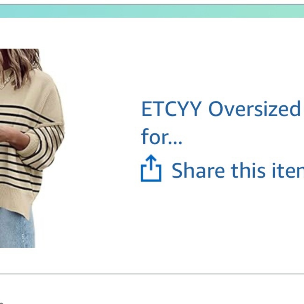 Women's Cream Striped Sweater